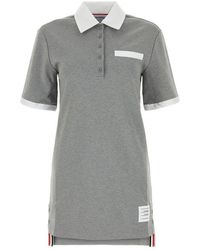 Thom Browne - Logo Patch Short Sleeved Polo Dress - Lyst