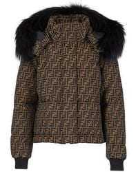 fendi logo padded jacket