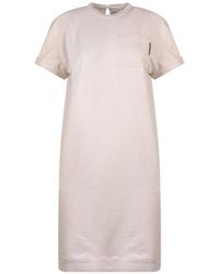 Brunello Cucinelli - Crewneck T-shirt Dress - Lyst
