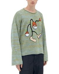 Brain Dead - Bloom Cropped Marled Knitted Jumper - Lyst