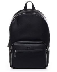 BOSS - Logo Embossed Faux-Leather Backpack - Lyst
