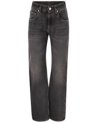 Brunello Cucinelli - Authentic Denim Trousers With Shiny Tab - Lyst