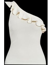 Zimmermann - Rhiannon Frill Asymmetric Tank Top - Lyst