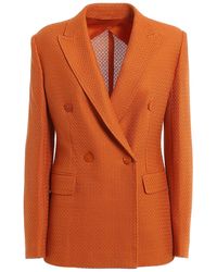 Max Mara Double-breasted Blazer - Orange