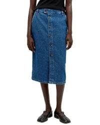 Carhartt - Colby Logo-Patch Denim Midi Skirt - Lyst