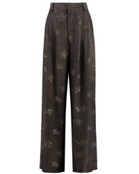 Uma Wang - Floral Print Wide-leg Trousers - Lyst