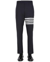 Thom Browne Classic Trousers With Martingale - Blue