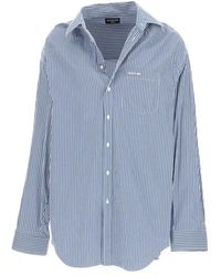 Balenciaga - Long-sleeve Decollete Shirt - Lyst