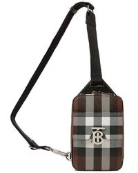 Burberry Cotton Denny Checked Tote Bag in Brown for Men | Lyst