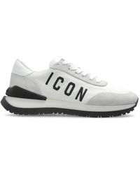 DSquared² - Icon Logo Printed Low-Top Sneakers - Lyst