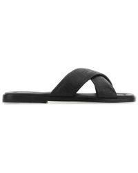 Versace Greca-embossed Crossover-strap Slip-on Sandals - Black