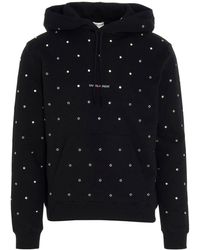 saint laurent logo print hoodie