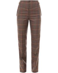 Burberry Houndstooth Print Tailored Pants - Brown