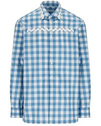 Prada - Check-printed Buttoned Shirt - Lyst