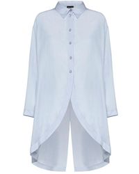 Giorgio Armani - High-low Button-fastened Draped Shirt - Lyst