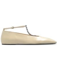 Jil Sander - Embellished Ankle Strapped Ballerina Shoes - Lyst