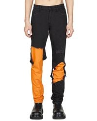 Raf Simons - Destroyed Double Jeans - Lyst