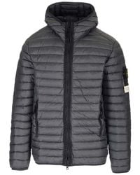 Stone Island - Grey Packable Down Jacket - Lyst