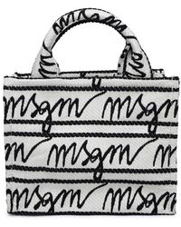 MSGM - Small 'Tote' Two-Tone Canvas Bag - Lyst