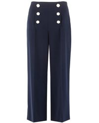 Boutique Moschino - Button Detailed Wide Leg Trousers - Lyst
