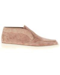 Santoni - Round-Toe Slip-On Loafers - Lyst