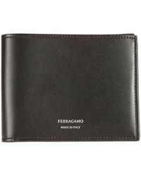 Ferragamo - Logo Printed Bi-fold Wallet - Lyst