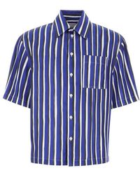 Bottega Veneta - Blue Wide Striped Shirt - Lyst