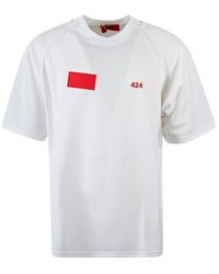 424 - Logo Embroidered Crewneck T-shirt - Lyst