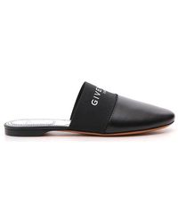 Givenchy Bedford Metallic Leather Logo Mules | Lyst
