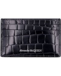 Alexander McQueen Embossed Card Holder - Black