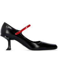 Prada Contrast-strapped Court Shoes - Black