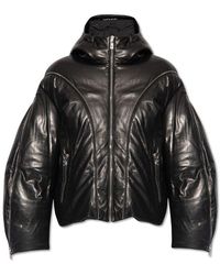 Versace - Leather Down Jacket - Lyst