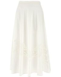 Twinset - A-Line Openwork Midi Skirt - Lyst
