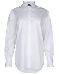 Brunello Cucinelli - Long-sleeved Button-up Poplin Shirt - Lyst