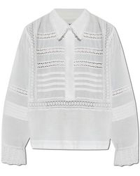 Munthe - Lace Detail Button-Up Top - Lyst
