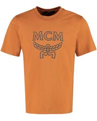 MCM Logo Printed Crewneck T-shirt - Brown