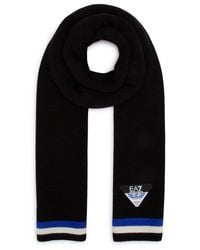 EA7 - Logo Patch Knitted Scarf - Lyst