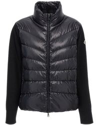 Moncler - Wool Sleeve Insert Down Jacket - Lyst