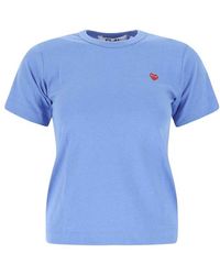 COMME DES GARÇONS PLAY - Cerulean Blue Cotton T-shirt - Lyst