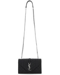 Saint Laurent Women's Large Envelope Monogram Matelassé Leather Shoulder Bag - Bianco Cream