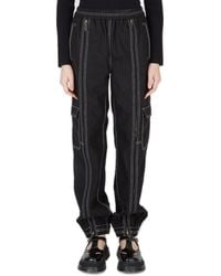 Burberry Topstitched Cargo Pants - Black