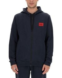 HUGO - "daple" Sweatshirt With Logo Embroidery - Lyst