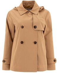 Herno - Double Breasted Hooded Jacket - Lyst