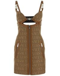 Versace - Cut-out Jacquard Sleeveless Mini Dress - Lyst
