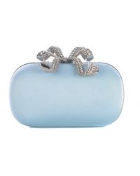 Self-Portrait - Clutch Bag Bow Made Of Satin - Lyst