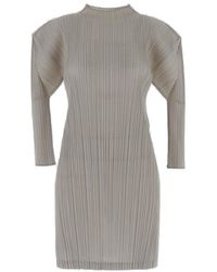 Pleats Please Issey Miyake - Monthly Colors February Drop-shoulder Mini Dress - Lyst