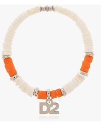 DSquared² Bracelet With Logo Charm - White