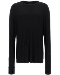 Thom Krom - Embroidered Slash Detail Crewneck Sweatshirt - Lyst