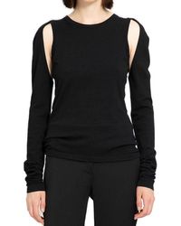 Helmut Lang - Cut Out Knitted Jumper - Lyst