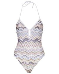Missoni - Zigzag Halterneck Crochet One-piece Swimsuit - Lyst